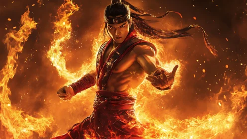 Blazing Martial Sage Summons a Spiral of Rebellious Fire.