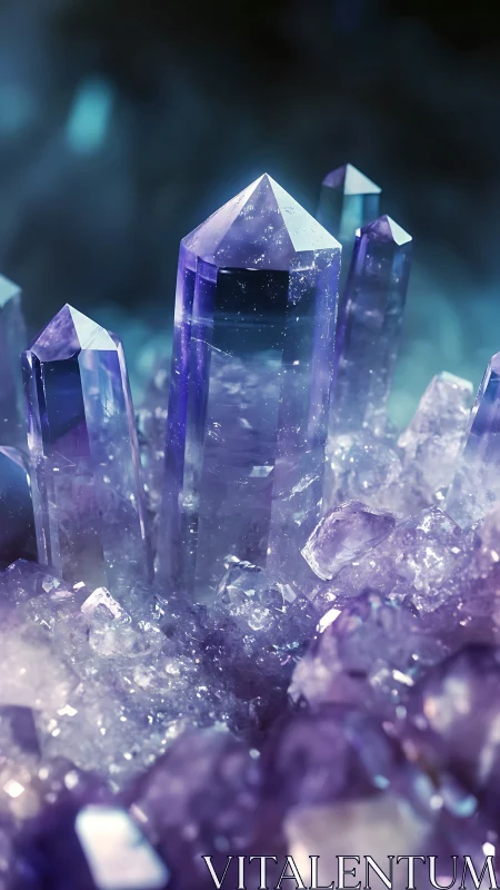Amethyst quartz crystal cluster rendered in high-detail 3D