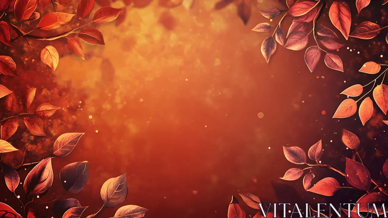 Golden autumn leaves framing a warm, glowing daydream.