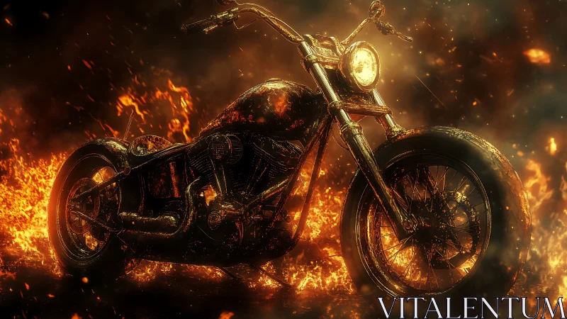 Hellfire chopper idles in molten dusk and burning smoke.