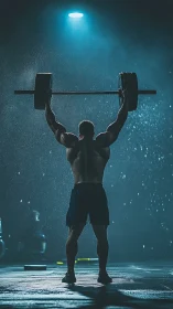 Powerful gym moment with a lifter owning the spotlight.