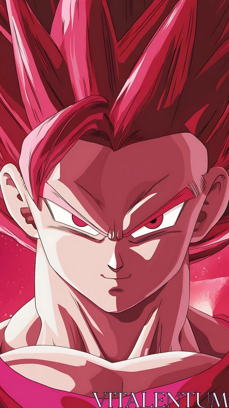 Cel-shaded anime warrior portrait with high-contrast magenta lighting