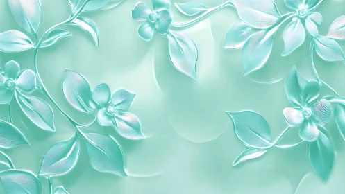 Frosted mint blossoms drifting across a glassy hush.