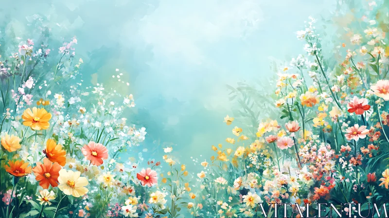 Blooming Garden Dreams in Soft Pastels.
