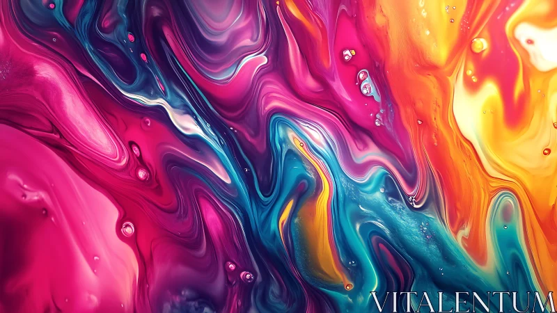 Multicolored fluid abstract pattern in vibrant liquid forms.