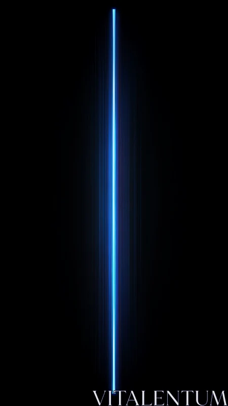 Vertical cyan energy beam on black with subtle radial bloom