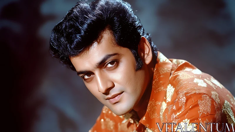 Studio headshot captures soft key lighting on retro styled man