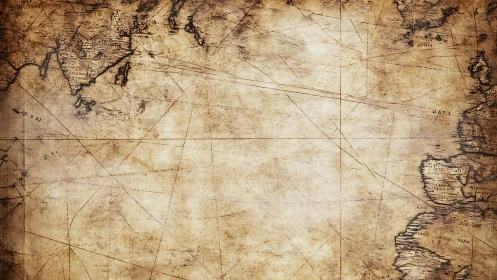 Antique nautical world map with aged parchment patina texture.