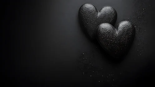 Glistening Hearts Resting on Darkness