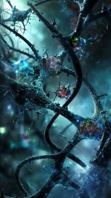 Neural Vines of Starlight Dreaming Through Deep Space.