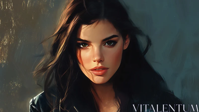 Intense digital portrait captures a confident, luminous gaze