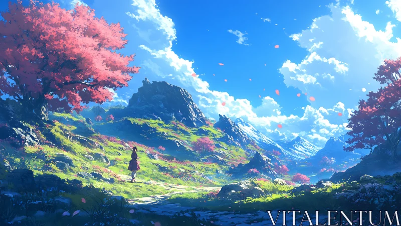 Atmospheric valley traversal under saturated chromatic bloom.