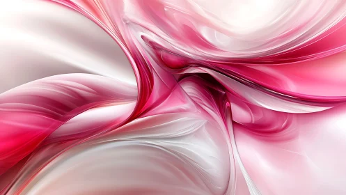 Silken pink currents fold light into swirling liquid glass
