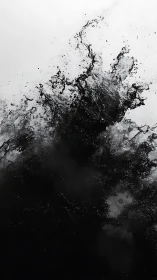 Inkstorm erupts upward, carving silver veins through shadow