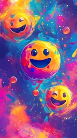 Chromatic emoji orbits in neon-saturated cosmic turbulence.