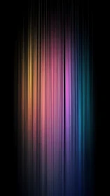 Vertical neon light streaks descend in a dark abstract space