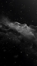 Cosmic dust drifts through dark space in ethereal waves.
