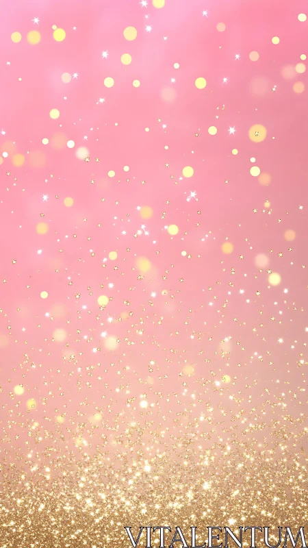 Glitterfall horizon over rosy skies of sparkling light.