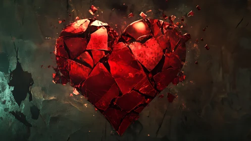 Crystalline Heart Form with Luminescent Core Fragmentation