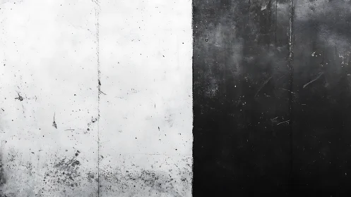 Monochrome concrete diptych with stark vertical division.