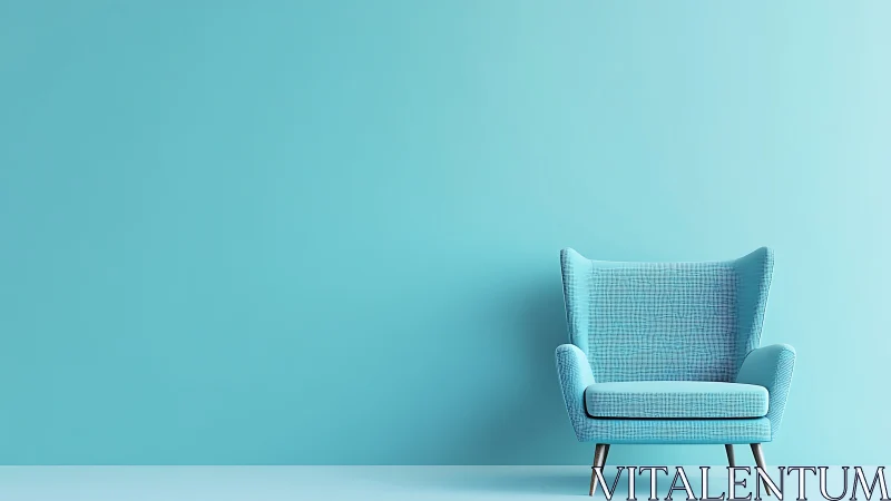 Calm blue armchair invites quiet moments in a minimalist room
