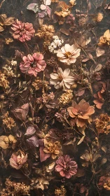 Vintage Garden Dreams in Warm Earth Tones.