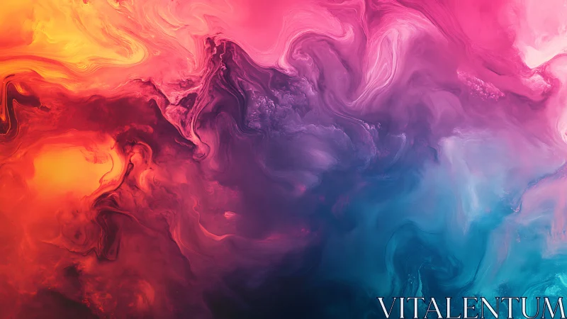 Fluid chromatic gradient abstract with swirling color fields.