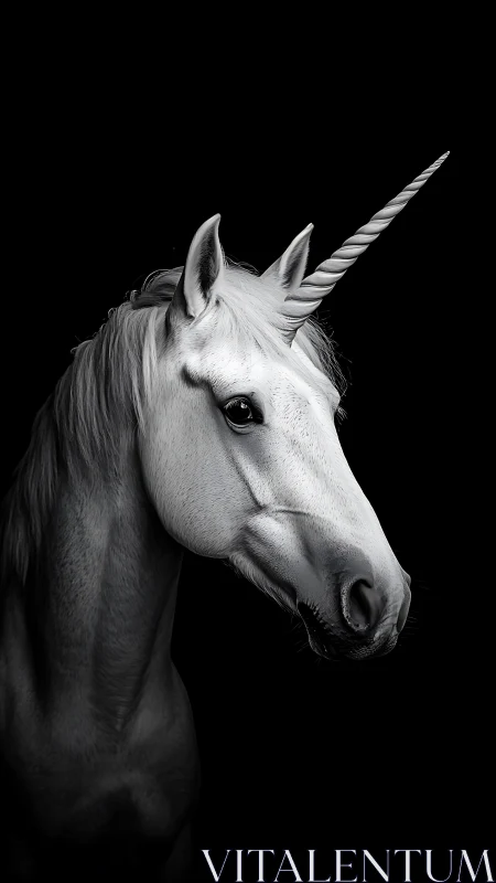 Moonlit unicorn portrait carved from midnight silence.
