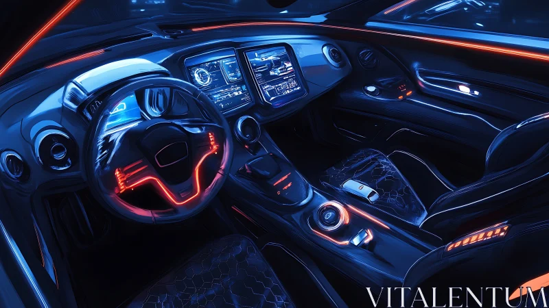 Neon cockpit of a midnight cruiser wired for silent speed.