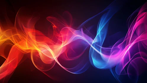 Luminous Ribbons of Color Dancing in Motion.