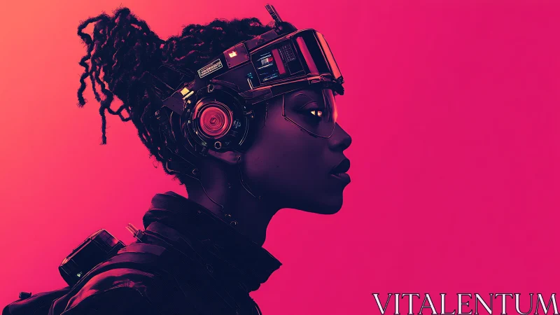 Cybernetic profile of augmented operator in neon gradient field.