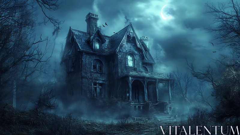 Moonlit ruin breathes cold secrets through broken windows