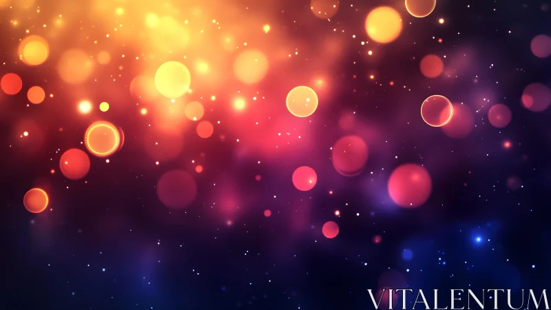 Vibrant abstract bokeh lights in warm and cool glowing colors.