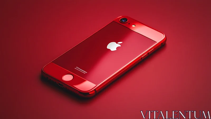 Red iPhone on Red Background