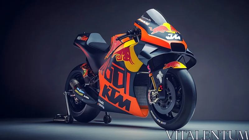 Aerodynamic racing motorcycle with high-performance livery design.