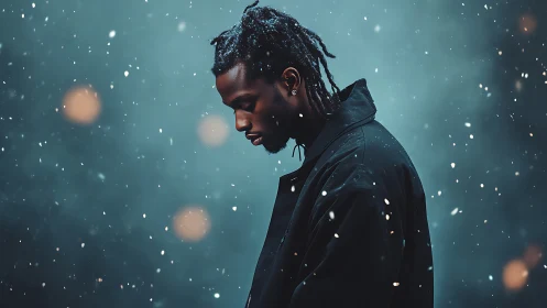 Moody profile portrait isolates subject in shallow depth of field