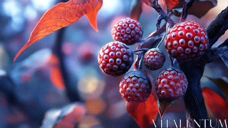 Alien berries trade secrets with the autumn twilight breeze