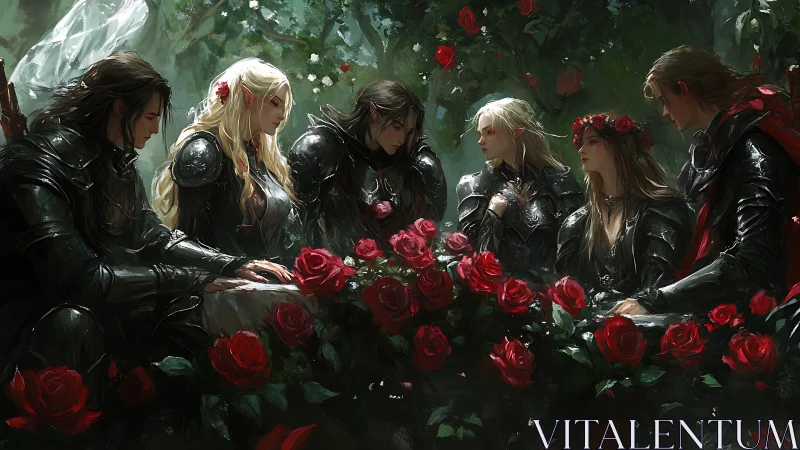 Knights of the rosebound court trade vows in crimson bloom