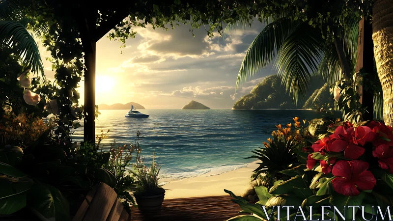 Tropical Paradise View from Beachfront Deck.