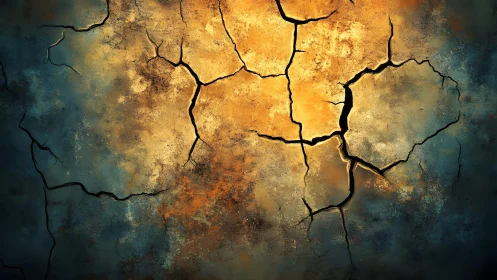 Cracked Earth Texture in Abstract Artistic Style with Warm Tones.
