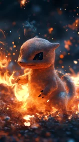 Charmeleon Engulfed in Inferno Flames.