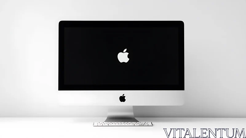 Minimalist desktop computer stands in clean white workspace.