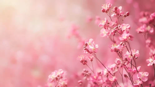 Delicate Pink Blossoms in Soft Focus Gradient