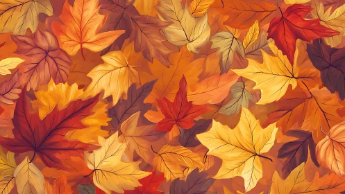 Amber leaf cascade swirling in a glowing autumn daydream.