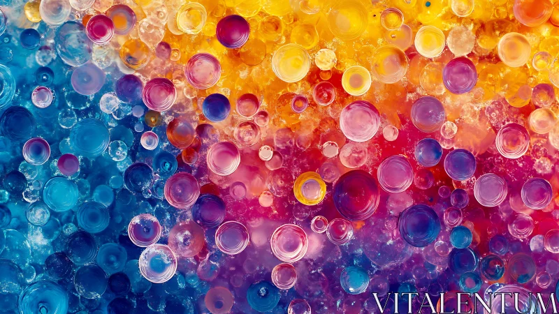 Radial bokeh spheres form dense multicolor macro abstraction field