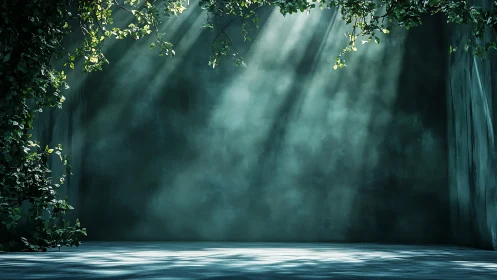 Enchanted Waterfall in Mystical Light and Mist.