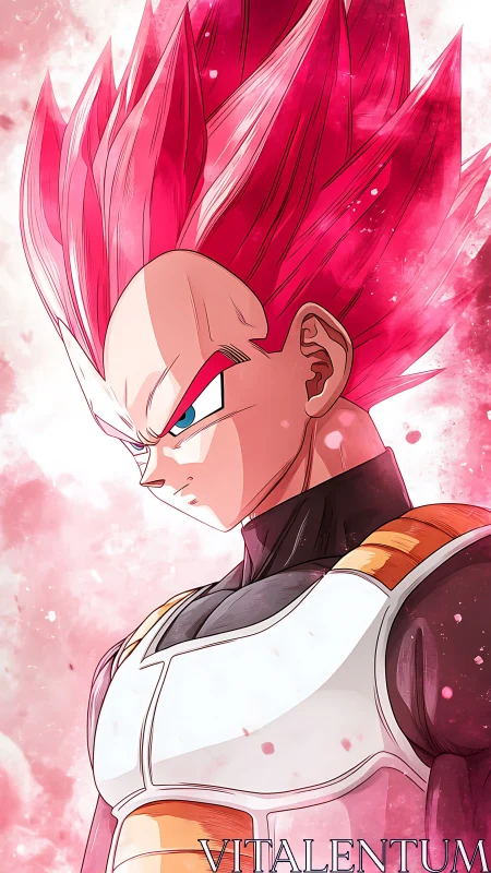 Anime warrior portrait renders high-energy crimson aura