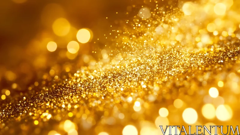 Sparkling golden glitter background with bokeh light effects, abstract style.