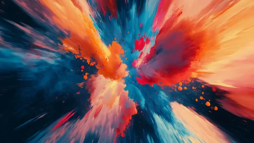 Chromatic particle burst in high-velocity radial dispersion.