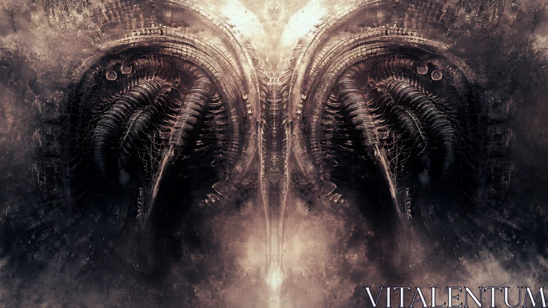 Twin biomech maws inhale the nebula fog between worlds.